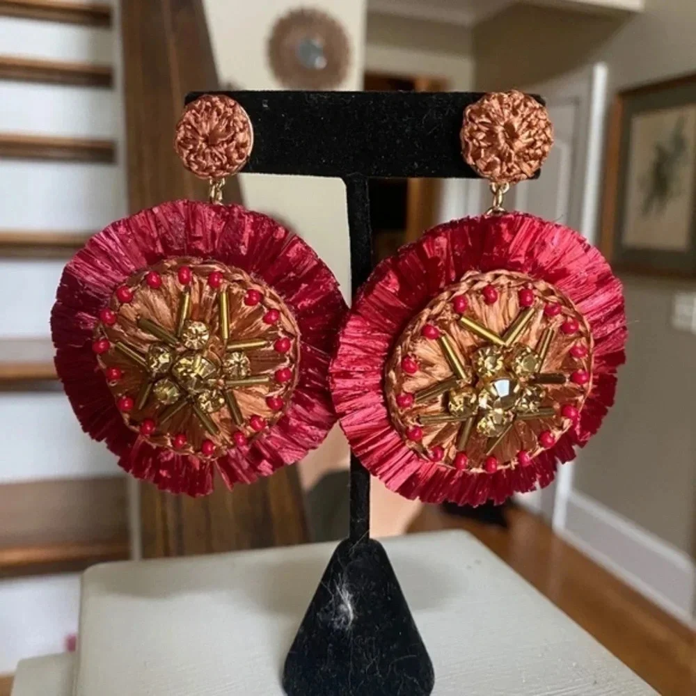 J. Crew Raffia Drop Earrings